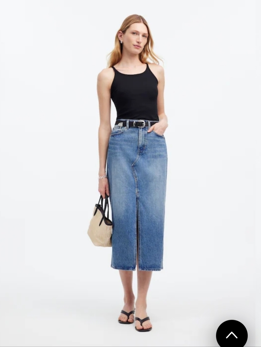 Madewell The Rilee Denim Midi/Maxi Skirt Size 30